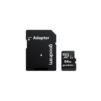 Paměťová karta Micro SD 64 GB s adaptérem - černá
