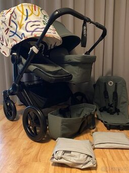 Art of discovery + forest green Bugaboo Donkey 5 DUO