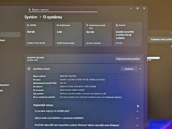 Dell – i7, 16GB, NVMe a HDD Quadro M2000..až 4 monitory