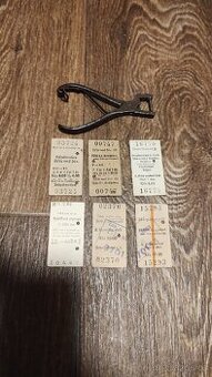 Kleště a 6 ks jízdenek na ČSD