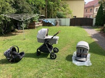 Trojkombinaci kočárku Joie Set Aeria 2022 Signature oyster