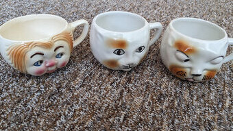 Hrnečky s obličeji, 3 ks