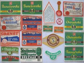 60ks - staré pivní etikety před rokem 1948