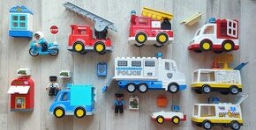 DUPLO hasiči,policie,AUTA,bagr,kostky,stavby,figurky,doplňky