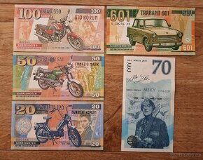 Pamětní bankovky Jawa, Simson, Babeta, Trabant