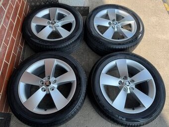 Alu 17" 5x112,škoda Ratikon, letní 80%, KaroQ, TOP