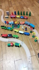 Brio Vláčkodráha s mostem a koněm+několik setu