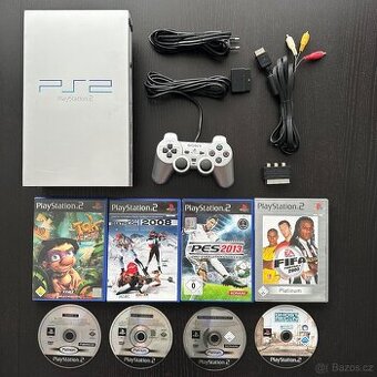 Playstation 2 fat PS2 SCPH 50004 Silver + 8 her