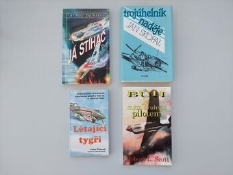 4 zánovní knihy o pilotech za 2. sv. války - váleční stíhači