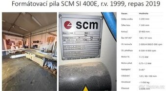 Formátovací pila SCM SI 400E, vozík 3.200 mm