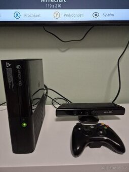XBOX  360E, 1TB HDD, RGH, kinect, ovladač, hry