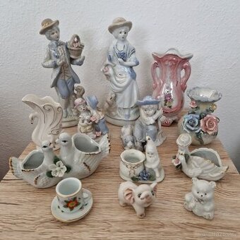 Porcelánové sošky a vázičky mix