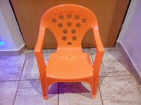 Plastová dětská židlička židle oranžová - 1