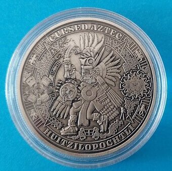 Stříbrná 1 oz mince CURSED AZTEC GOD of WAR and Sun 2022