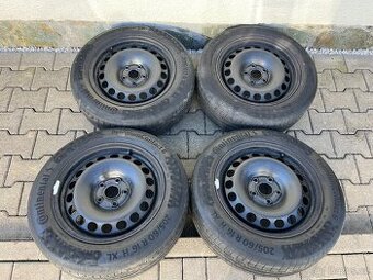 4x plechové disky 5x112 R16, letní pneu 50%