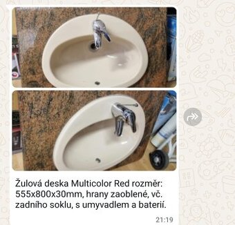 umyvadlo se žulovou deskou