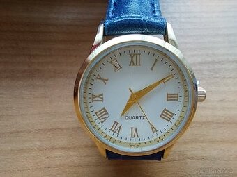 Nové dámské dívčí zlaté hodinky Quartz, jemný design SLEVA