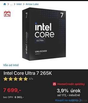 Intel core Ultra 7 265K