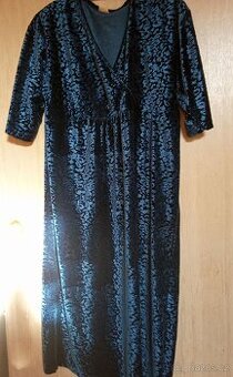 Dlouhé šaty, modrý samet, 40/42