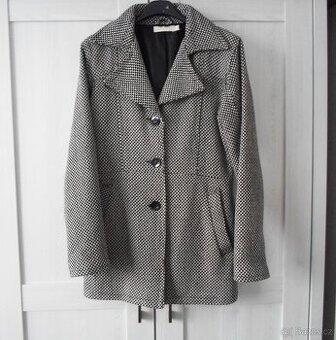 Černý bílý kabát kabátek - S, 36
