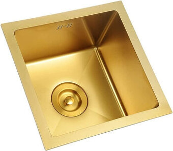 1-komorový nerezový dřez 450x450x210 mm, gold