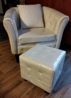 Křeslo s taburetkou - 1