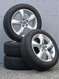 Kompletní orig alu kola Škoda Fabia 2 195/55/15 vzorek 6mm