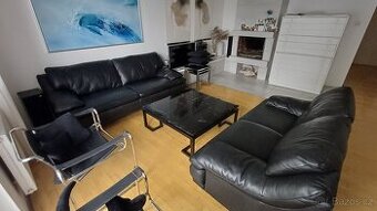 Kožená sedací souprava - pravá černá kůže