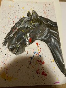 Obraz fríský kůň - originál