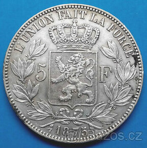 mince stříbro Leopold II. stará Belgie