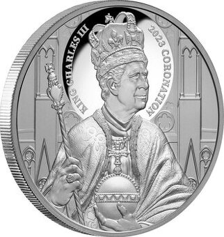 Stříbrná mince Korunovace krále Karla III. - Portrét 1 Oz