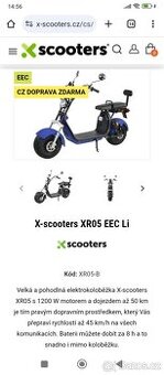 Elektrická koloběžka XR05 barva černá