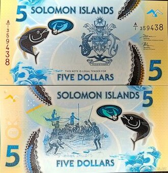 5 dolarů (dollars) Šalamounovy ostrovy 2019 UNC Pick #38a A1