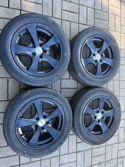4x alu disky 5x100 R15, letní pneu 70%