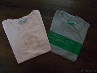 DVĚ TRIKA  VEL M KRÁTKY RUKAV TOP STAV