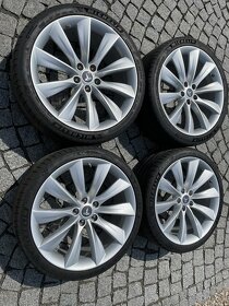 Sada Alu disky 21”+ pneu Tesla model S, Silver Turbine