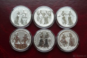 6x 1 oz stříbrná mince Germania Mint Allegorie 2019-2023
