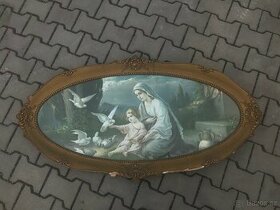 Starožitný obraz Panna Marie s Ježíškem - 1