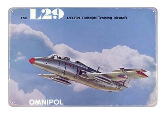 cedule plechová - Aero L-29 Delfín (dobová reklama) - 1