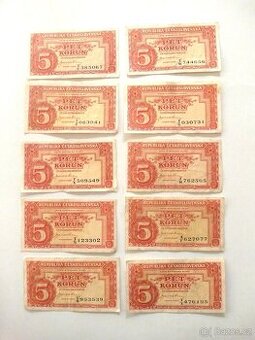 Státovka - 5 Kčs - 10ks - 1945 - Londýnská Emise