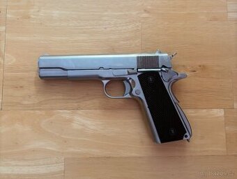 Colt 1911 Nikl - celokov, blowback - WE