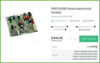 PROTHERM Deska elektronická Panther + ovládací panel