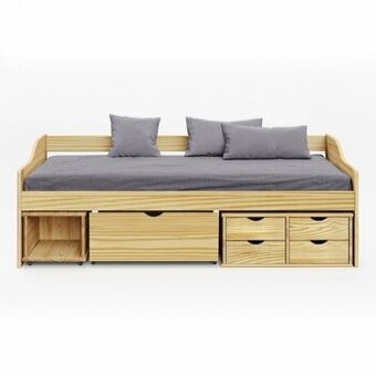 Dřevěná postel se zásuvkami MAXIMA