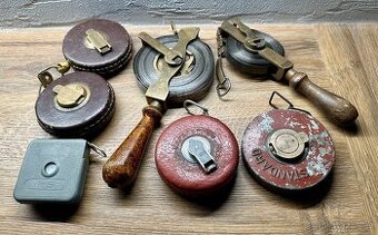 Sbírka set stará délková měřidla pásma 7ks FUNKČNÍ