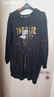 Dámská mikina dlouhá oversize do XXL s kamínky