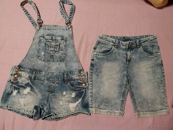 Dívčí riflové kraťase vel. 164, 170, dámské S