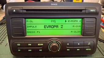 Autorádio Škoda Dance - Originál + PIN, plně funknční
