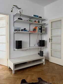 Policový systém, tv stolek a opaxitový stolek