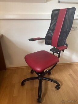 Zdravotní židle Spinalis HACKER, červená kůže