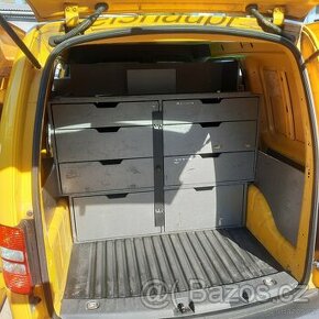 Regály, šuplíky orig. VW Caddy, nebo do dílny